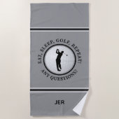 Golf Ball Grappig Quote Custom Tekst Golfer Gift G Strandlaken (Voorkant)