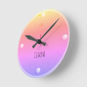 Golf Ball Green Neon Pink Athletic Personalized Ronde Klok (Hoek)