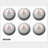 Golf Ball Holiday Design, Merry Kerstmis Klassiek Ronde Sticker (Vel)