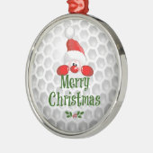 Golf Ball Holiday Design, vrolijk kerstfeest Metalen Ornament (Links)