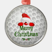 Golf Ball Holiday Design, vrolijk kerstfeest Metalen Ornament (Voorkant)