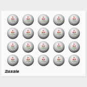 Golf Ball Holiday Design, vrolijk kerstfeest Ronde Sticker (Vel)