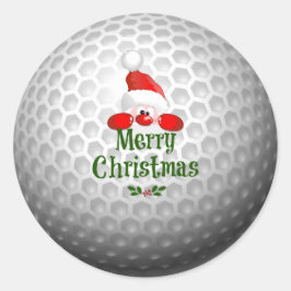 Golf Ball Holiday Design, vrolijk kerstfeest Ronde Sticker