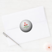 Golf Ball Holiday Design, vrolijk kerstfeest Ronde Sticker (Envelop)