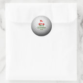 Golf Ball Holiday Design, vrolijk kerstfeest Ronde Sticker (Tas)