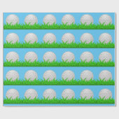 Golf Ball in Grass Cadeaupapier (Vlak)
