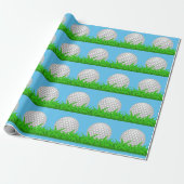 Golf Ball in Grass Cadeaupapier (Uitgerold)