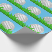 Golf Ball in Grass Cadeaupapier (Hoek)