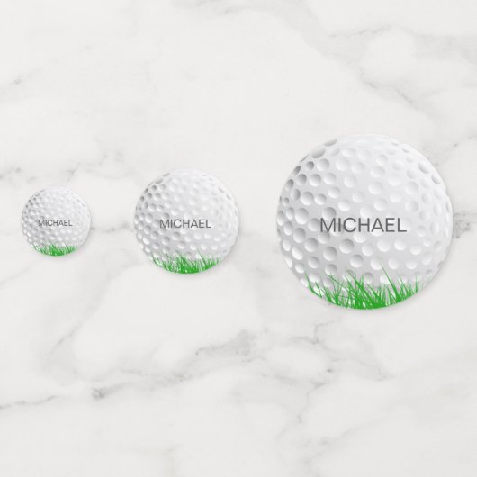 Golf Ball in Grass Confetti (Achterkanten)