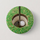 Golf Ball in Hole Ronde Button 5,7 Cm (Voorkant)
