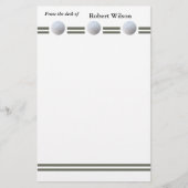 Golf Ball in Triplicate Briefpapier (Voorkant)