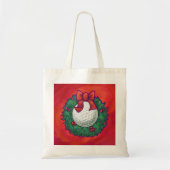Golf Ball-kerstkreet op rood Tote Bag (Voorkant)