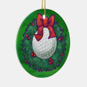 Golf Ball-kerstmis met groen Keramisch Ornament (Rechts)
