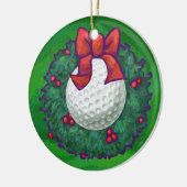 Golf Ball-kerstmis met groen Keramisch Ornament (Links)