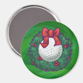Golf Ball-kerstmis met groen Magneet (Voorkant / Achterkant)