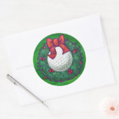 Golf Ball-kerstmis met groen Ronde Sticker (Envelop)