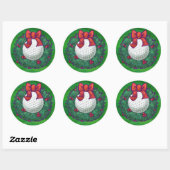 Golf Ball-kerstmis met groen Ronde Sticker (Vel)