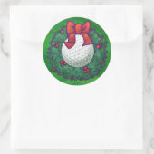 Golf Ball-kerstmis met groen Ronde Sticker (Tas)