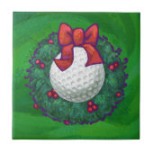 Golf Ball-kerstmis met groen Tegeltje (Voorkant)
