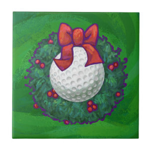 Golf Ball-kerstmis met groen Tegeltje