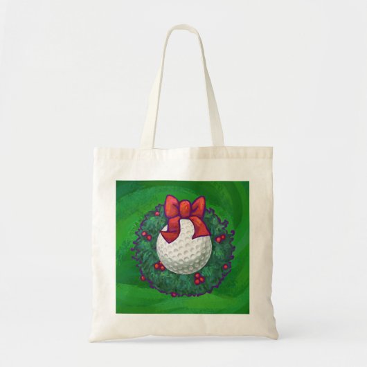 Golf Ball-kerstmis met groen Tote Bag (Voorkant)