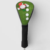 Golf Ball Kerstmis met Sinterklaas op groen Golfheadcover (Voorkant)