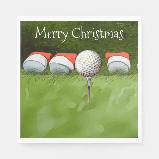Golf Ball Kerstmis met veel Ball golfer Servet (Voorkant)