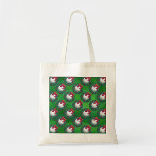 Golf Ball Kerstmis - Patroon op groen Tote Bag