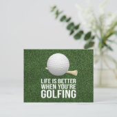 Golf Ball leven is beter als je golft Briefkaart (Staand voorkant)