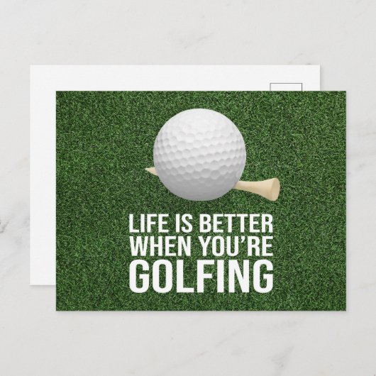 Golf Ball leven is beter als je golft Briefkaart (Voorkant / Achterkant)