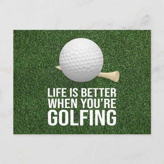 Golf Ball leven is beter als je golft Briefkaart (Voorkant)
