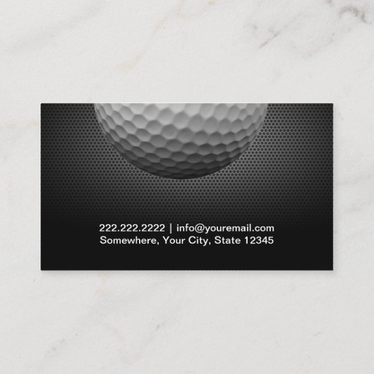 Golf Ball Metal Background Professional Golf Visitekaartje (Achterkant)