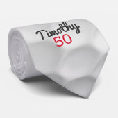 Golf Ball Monogram - Afdrukken met naam en nummer Stropdas (Opgerold)