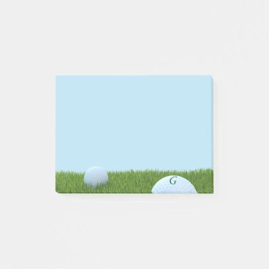 Golf Ball Monogram Blue Green Post Post-it® Notes (Voorkant)