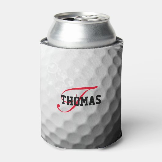 Golf Ball Monogram Gepersonaliseerd Blikjeskoeler (Blikje Voorkant)