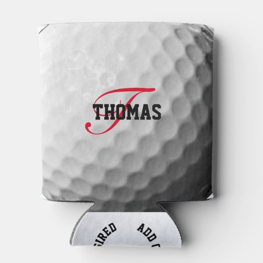 Golf Ball Monogram Gepersonaliseerd Blikjeskoeler (Achterkant)