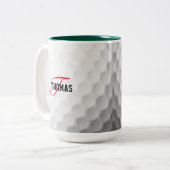 Golf Ball Monogram Gepersonaliseerd Tweekleurige Koffiemok (Voorkant links)