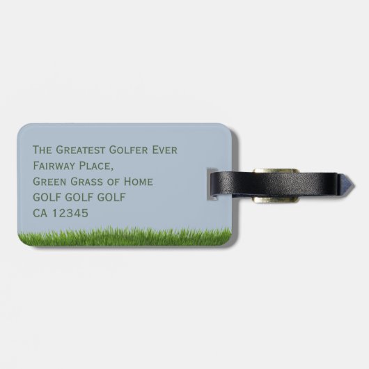 Golf Ball Monogram Golf Bags Bagagelabel (Achterkant horizontaal)