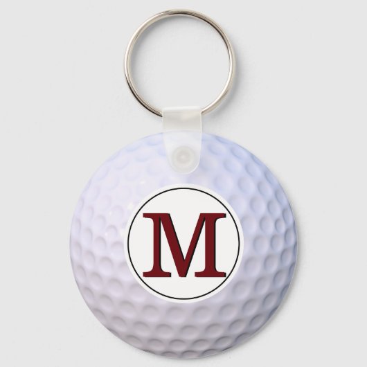 Golf Ball Monogram Golfer van de Groenen Sleutelhanger (Voorkant)