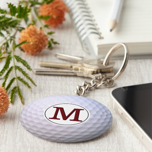 Golf Ball Monogram Golfer van de Groenen Sleutelhanger (Zijkant)