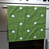 Golf Ball Monogram Green Golfer Kitchen Towel Theedoek