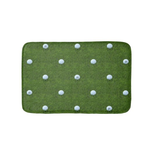 Golf Ball Monogram Green Grass Large Bath Mat (Voorkant)