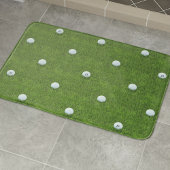 Golf Ball Monogram Green Grass Large Bath Mat