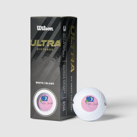 Golf Ball Moon Pink Floral Golfballen (Verpakking)