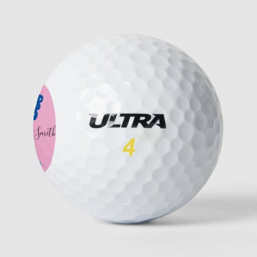 Golf Ball Moon Pink Floral Golfballen (Logo)
