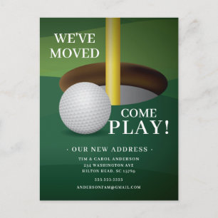 Golf Ball Moving Announcement-kaart Aankondigingskaart