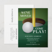 Golf Ball Moving Announcement-kaart Aankondigingskaart (Voorkant / Achterkant)