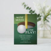 Golf Ball Moving Announcement-kaart Aankondigingskaart (Staand voorkant)