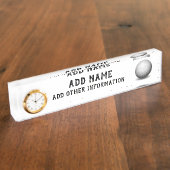 Golf Ball Naambordje (Zijkant)