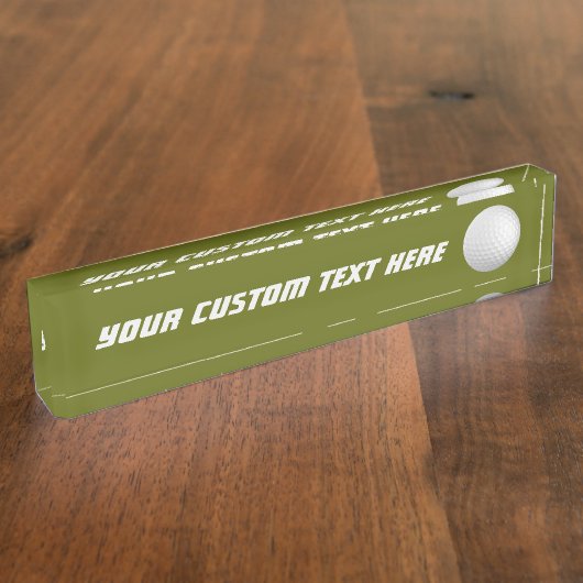 Golf Ball-naamplaat op het bureau Naambordje (Zijkant)